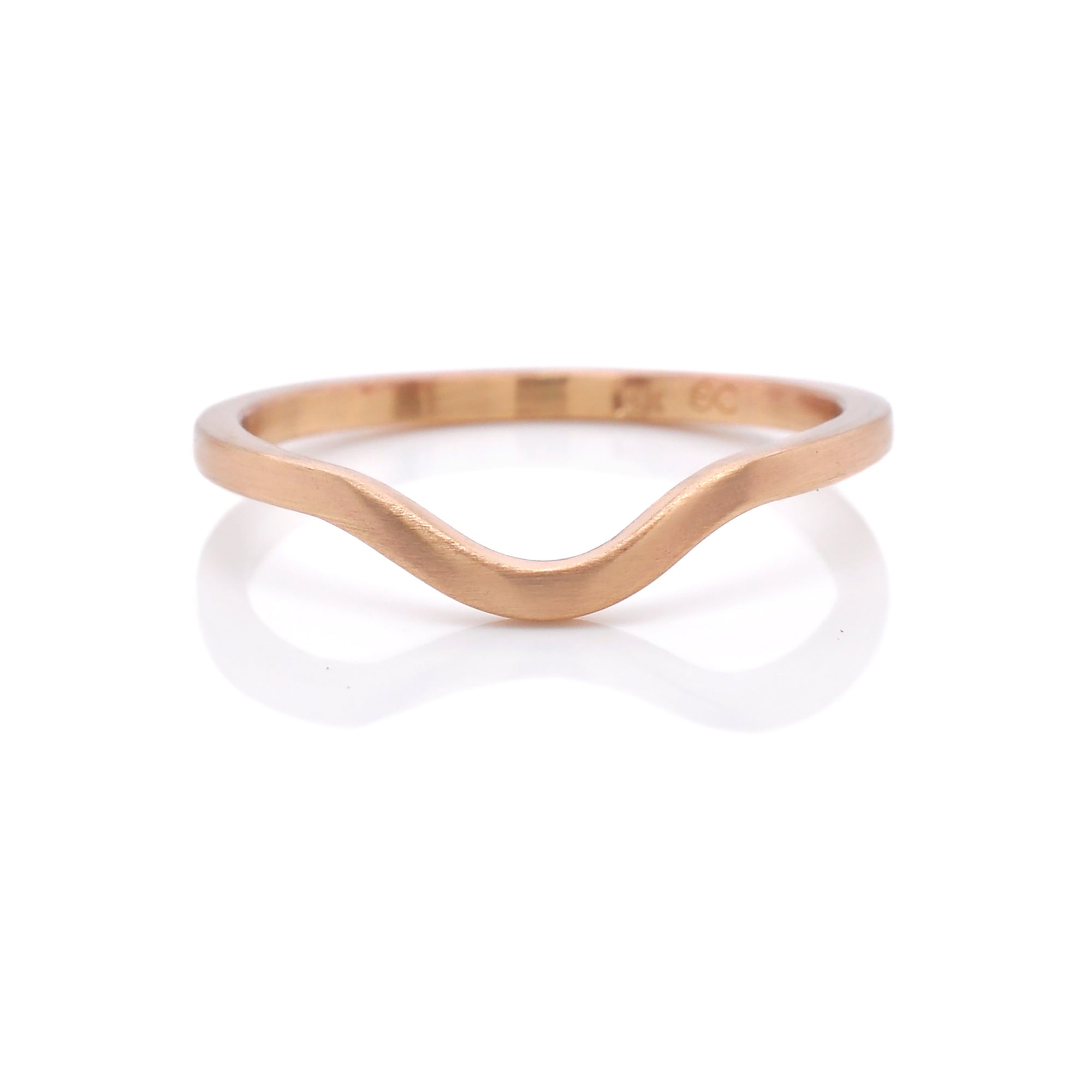 Contour band in satin finished 14k yellow gold. Handmade by EC Design Jewelry in Minneapolis, MN using recycled metal.