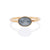Low profile blue sapphire engagement ring in yellow gold. Handmade by EC Design Jewelry in Minneapolis, MN using recycled metal and conflict-free stone.