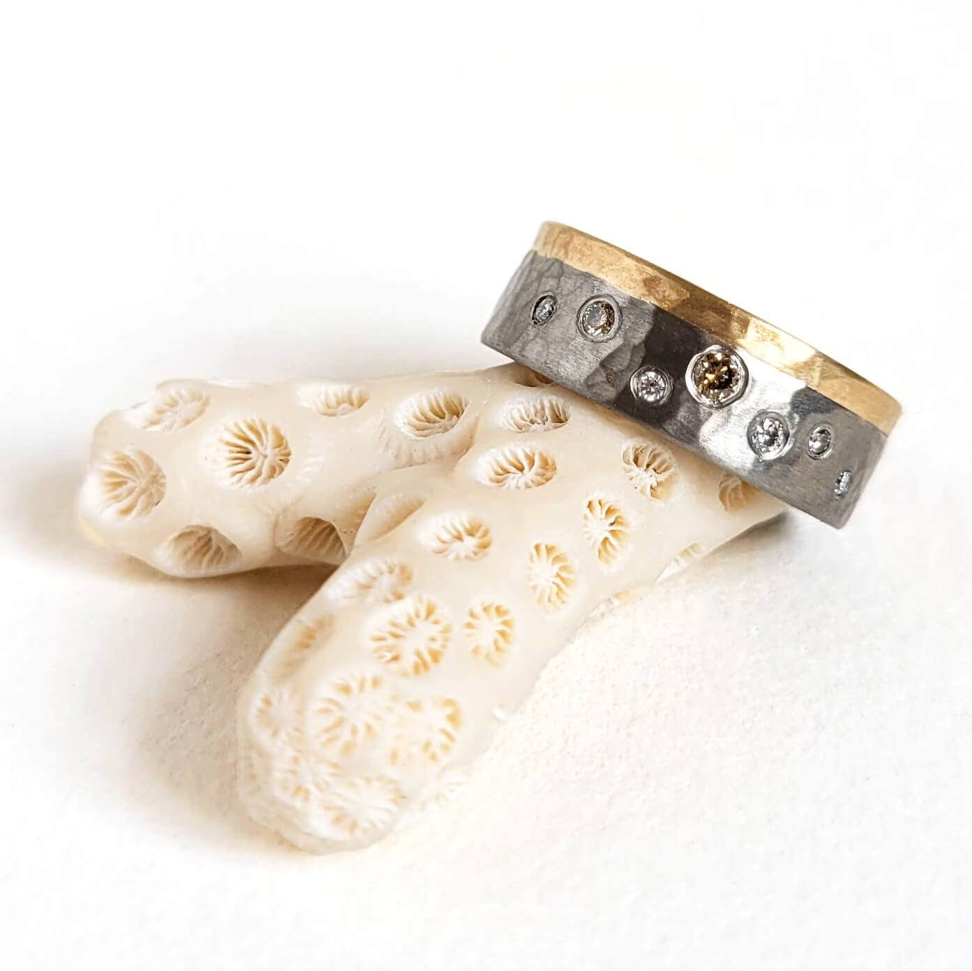 Lori's Mixed Metal Scattered Diamond Band