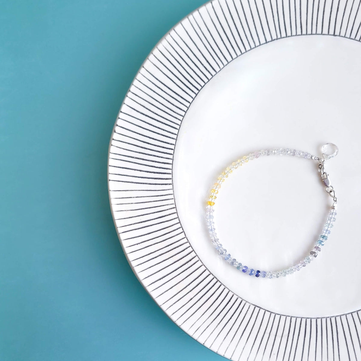 Faceted Rainbow Sapphire Bracelet