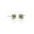 4mm Cell Studs in Hammered Gold with Ceylon Blue Sapphire Accents