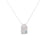Rectangle Cell Pendant in Hammered Silver with Blue Diamond Accent