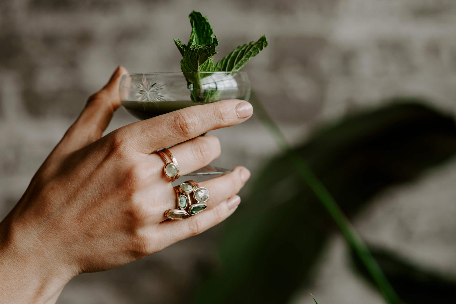 Handmade green sapphire rings from EC Design in Minneapolis, MN. Each ring is handmade with recycled metal.