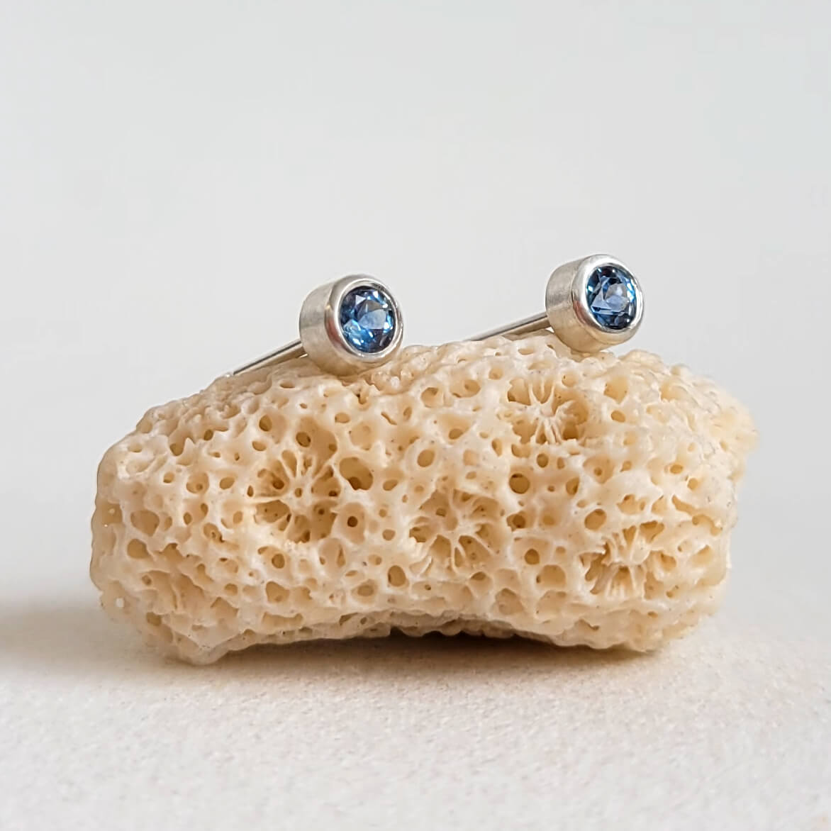 Sterling Silver Montana Sapphire Stud Earrings