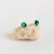Rose Cut Emerald Stud Earrings in Silver