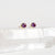 Purple-Pink Sapphire Stud Earrings in Yellow Gold
