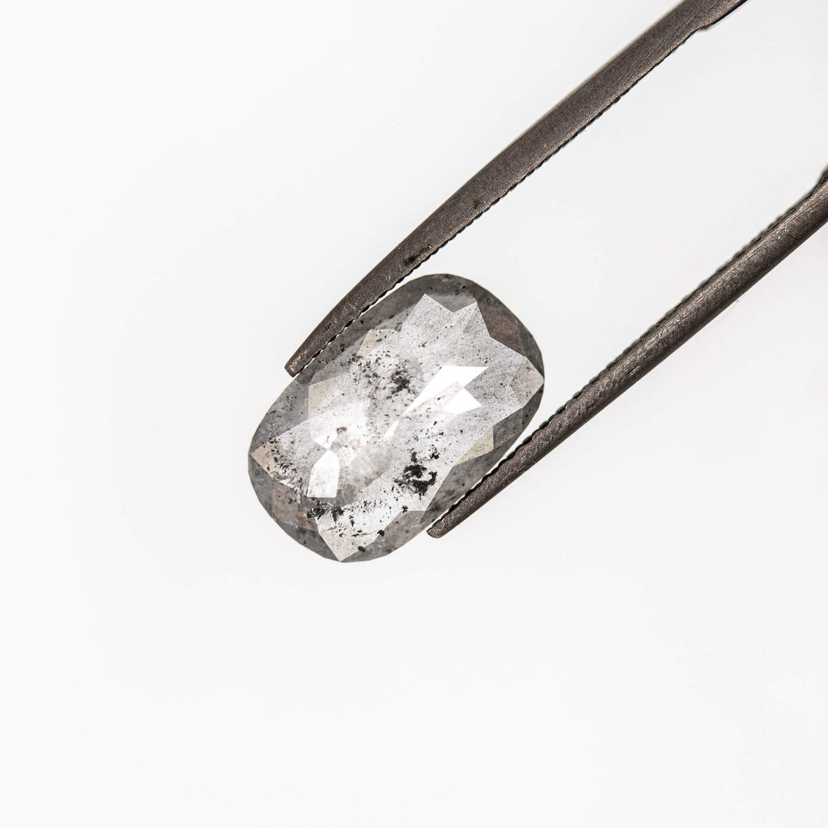 Ld017 Elongated Cushion Salt and Pepper Diamond