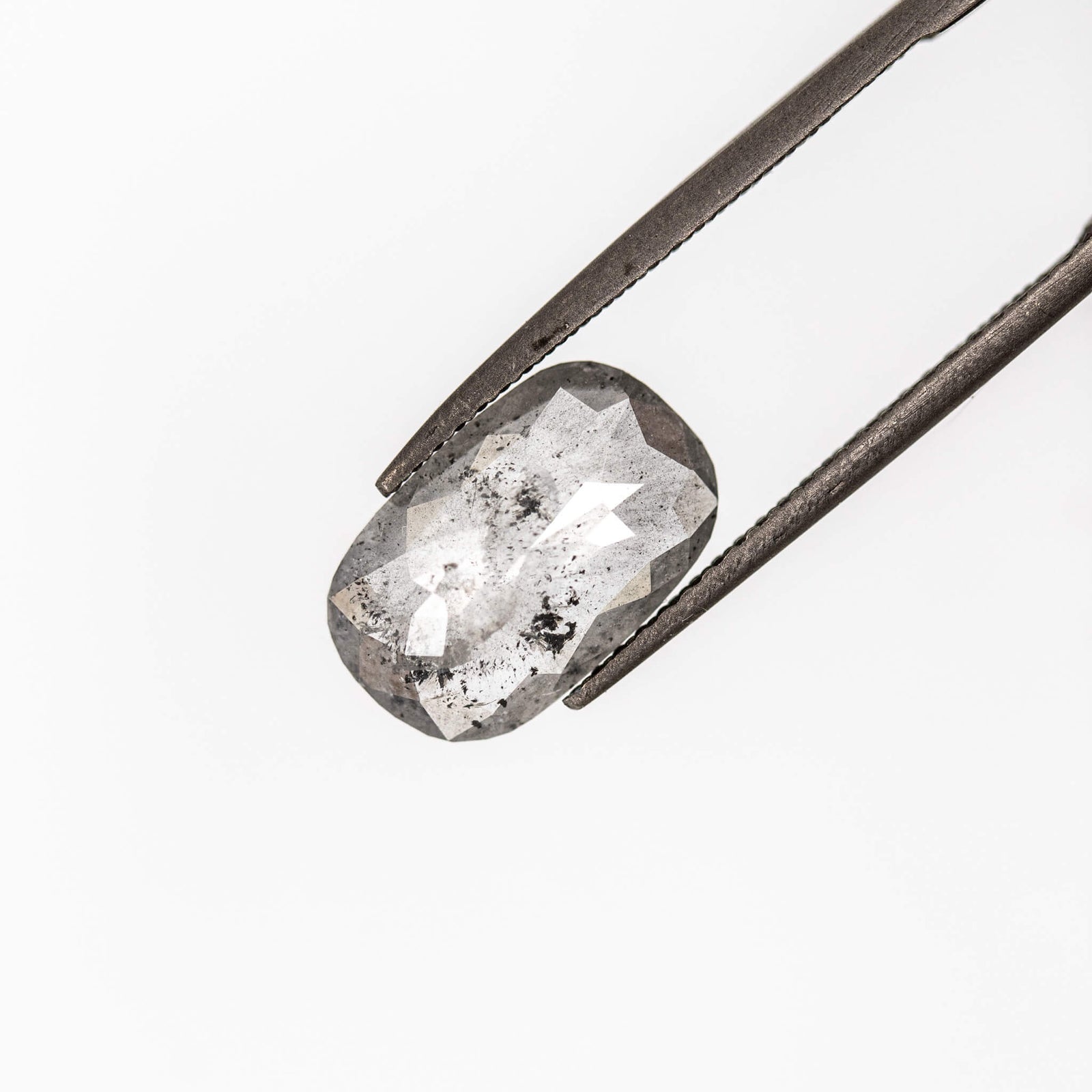 Ld017 Elongated Cushion Salt and Pepper Diamond