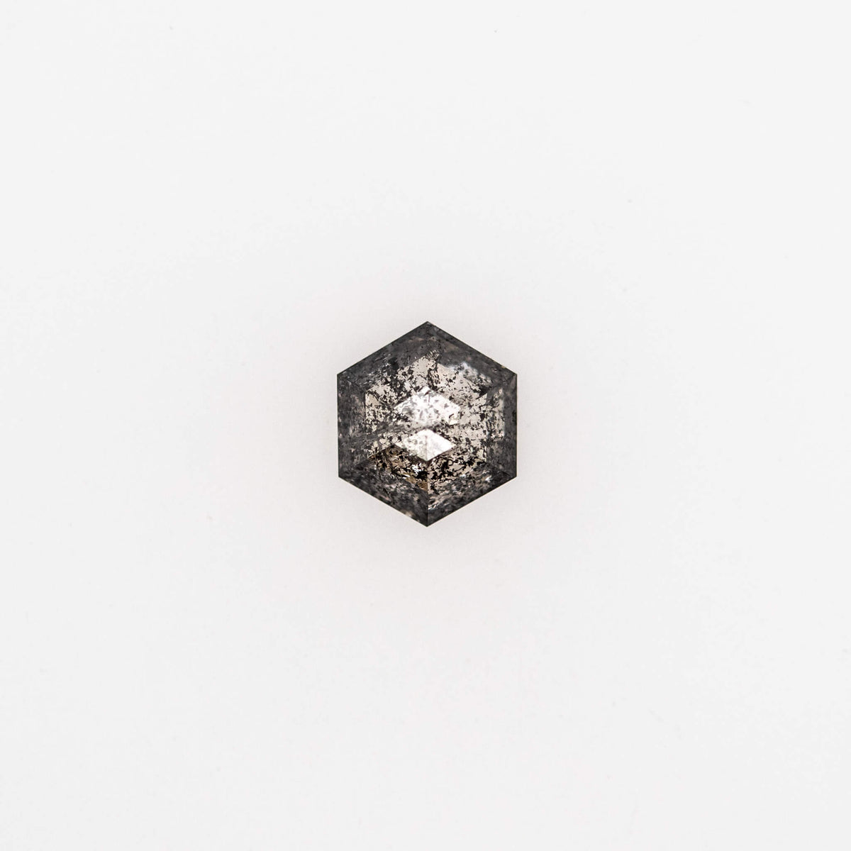 Ld021 Salt and Pepper Rose Cut Hexagon Diamond