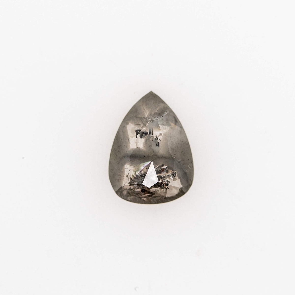 Ld023 Teardrop Rosecut Salt and Pepper Diamond