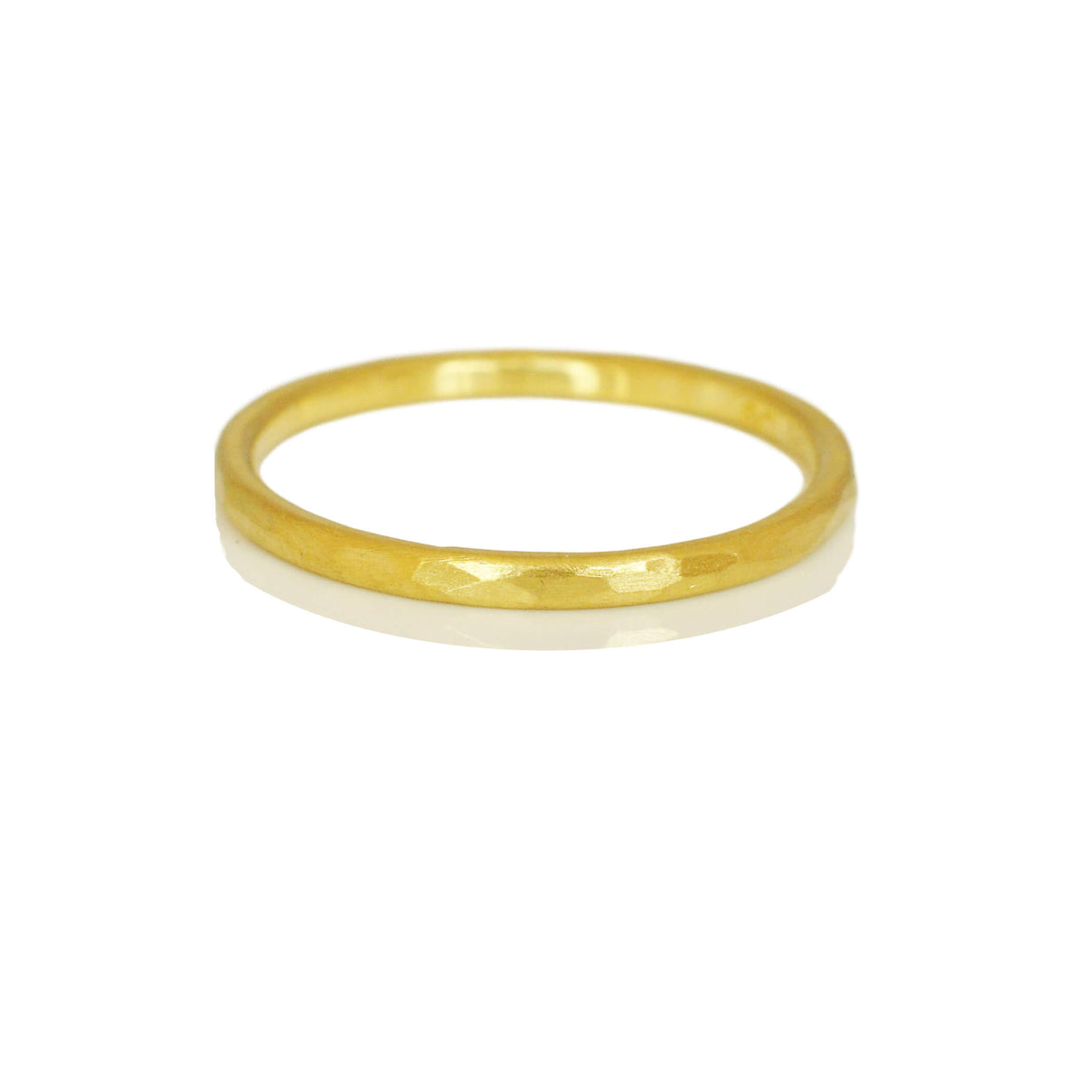 1.6mm Hammered Band in 18k Yellow Gold