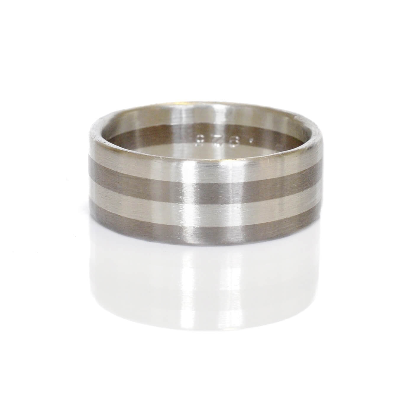 8mm Band in Striped Palladium and Sterling Silver