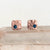 Solid Rose Gold Hammered Cell Studs with Blue Diamonds