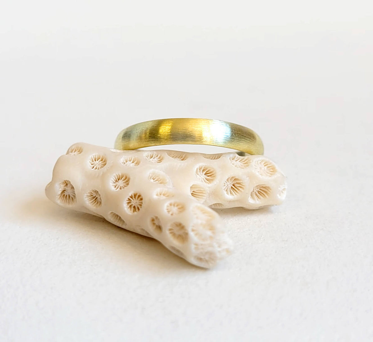 4mm Low Dome Band in Satin Finish 18k Yellow Gold