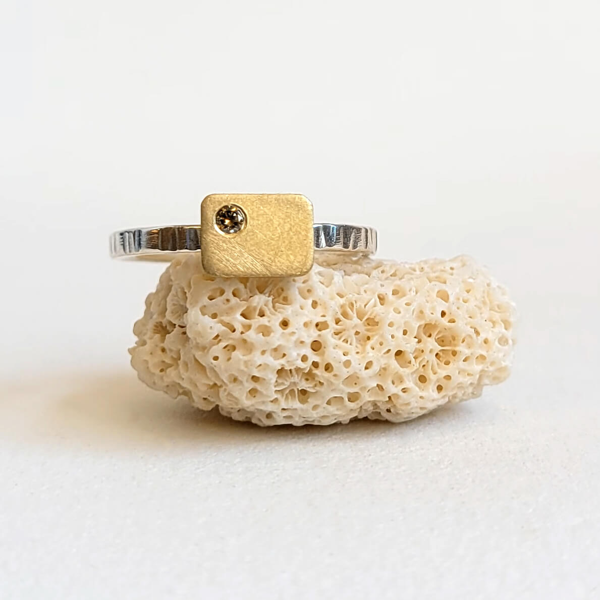 Cell Ring in Mixed Metals with Diamond Accent