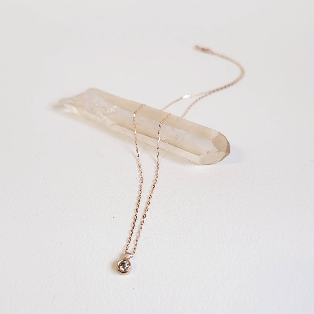 Champagne Diamond Necklace in Rose Gold