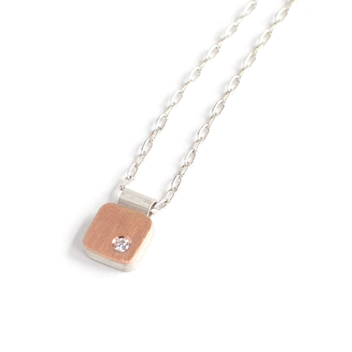 6mm Cell Necklace in Rose Gold with Diamond Accent