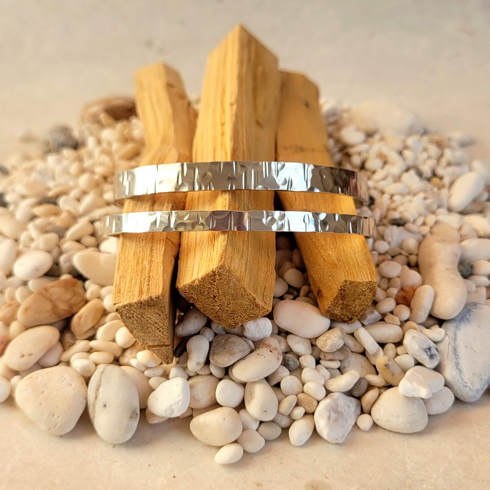 Cuff in Random Hammered Sterling Silver - Various Sizes