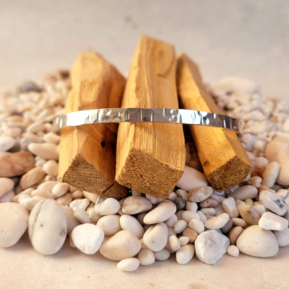 Cuff in Random Hammered Sterling Silver - Various Sizes