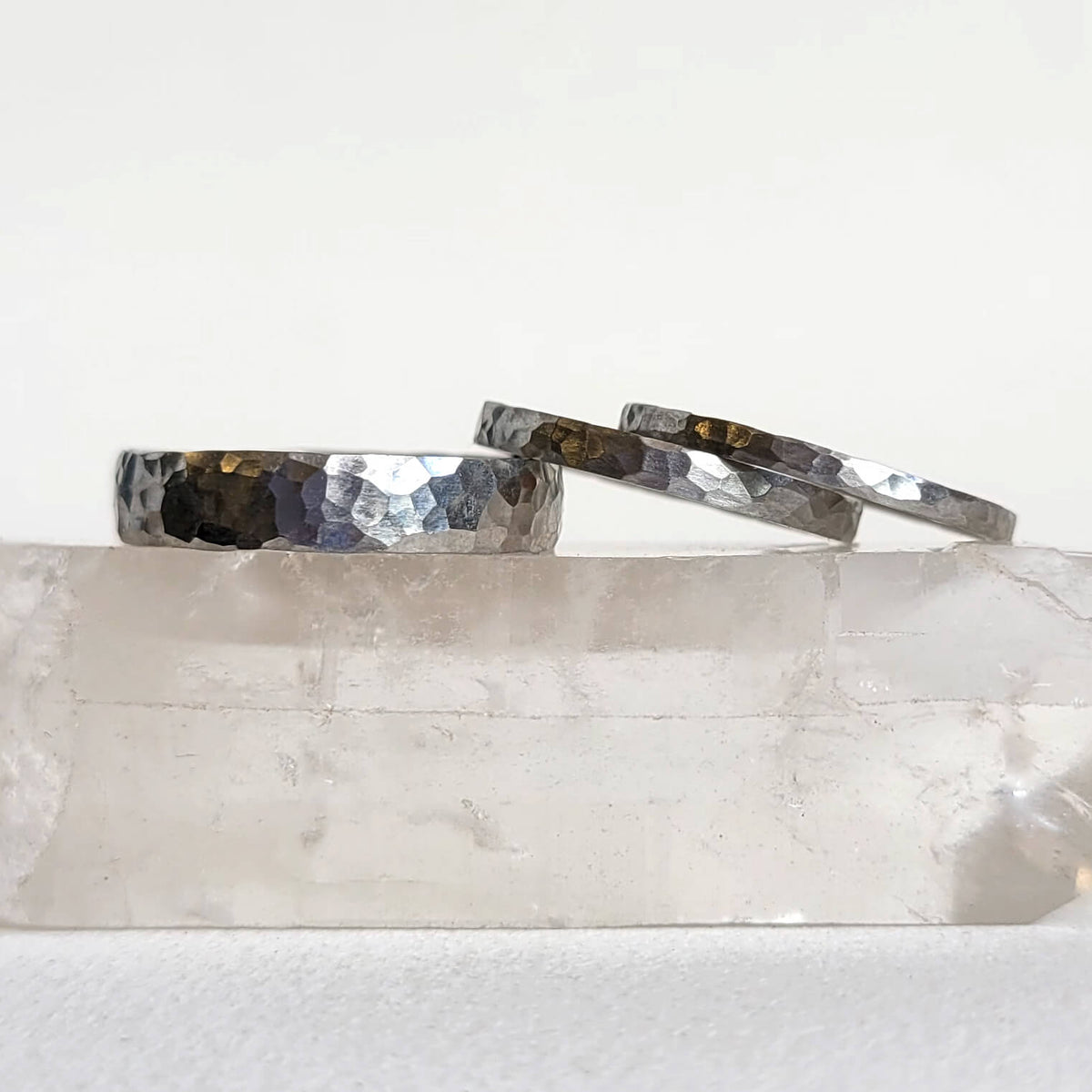 2mm Hammered Band in 950 Platinum