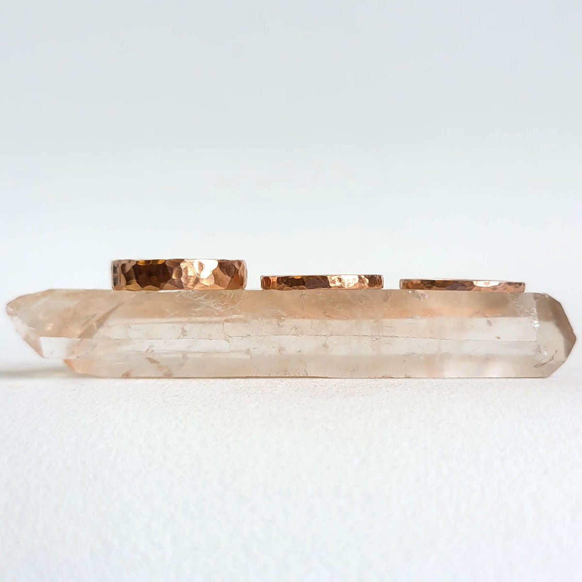 1.5mm Hammered Band in 14k Rose Gold