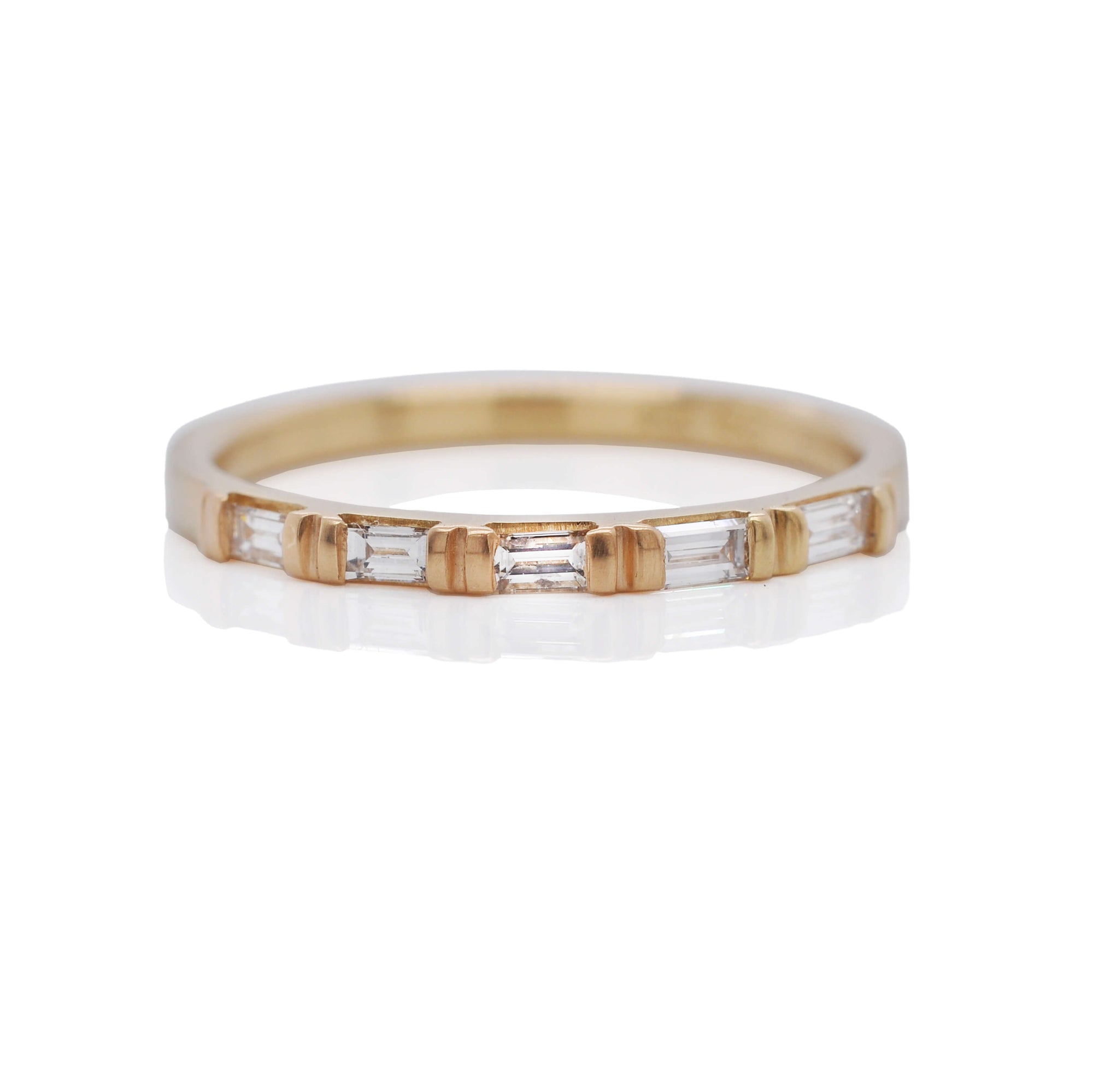 Baguette Diamond Ring in Yellow Gold