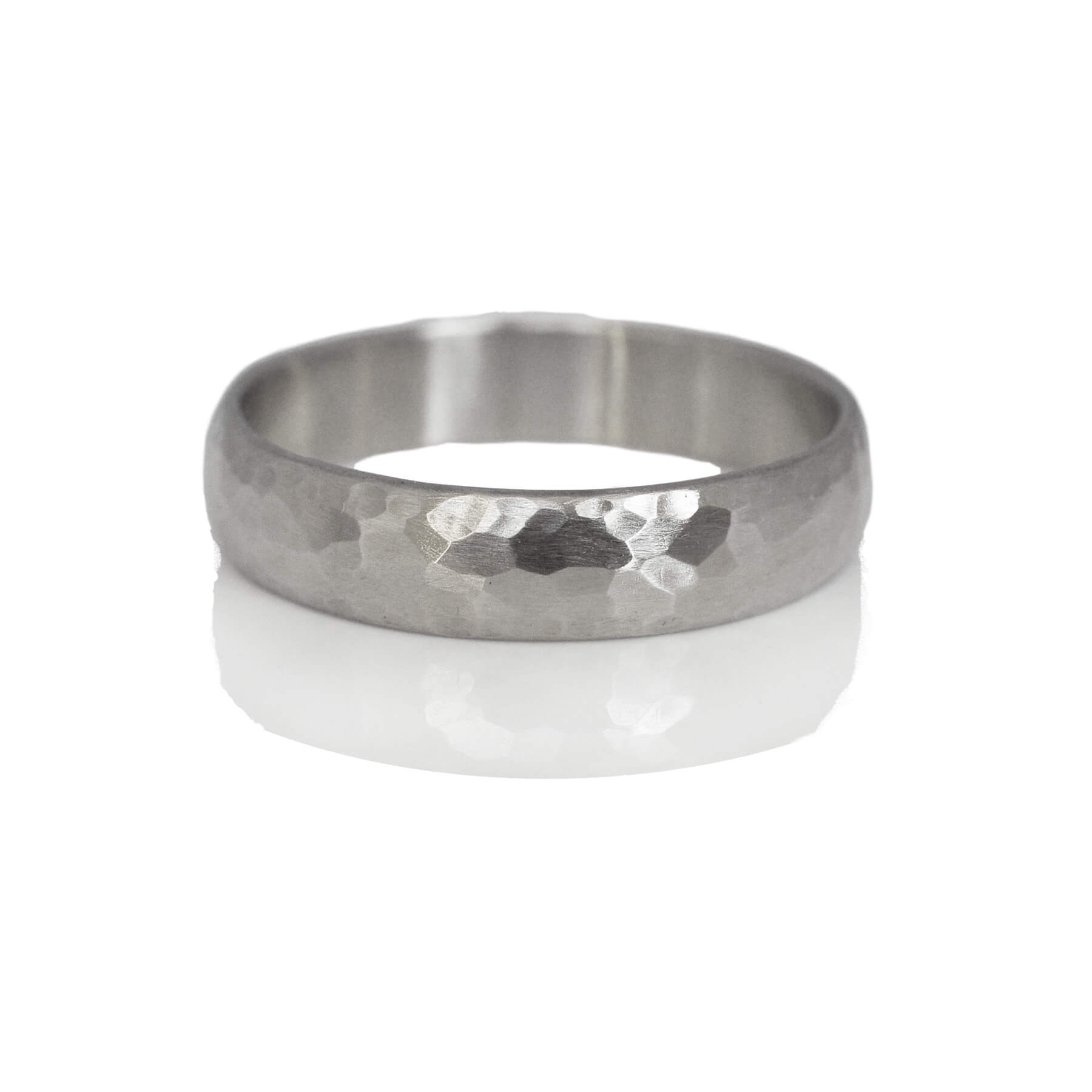 5mm Low Dome Band in Hammered Palladium