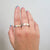 Raised 18ky Gold Square Cell on Wide Hammered Sterling Silver Band