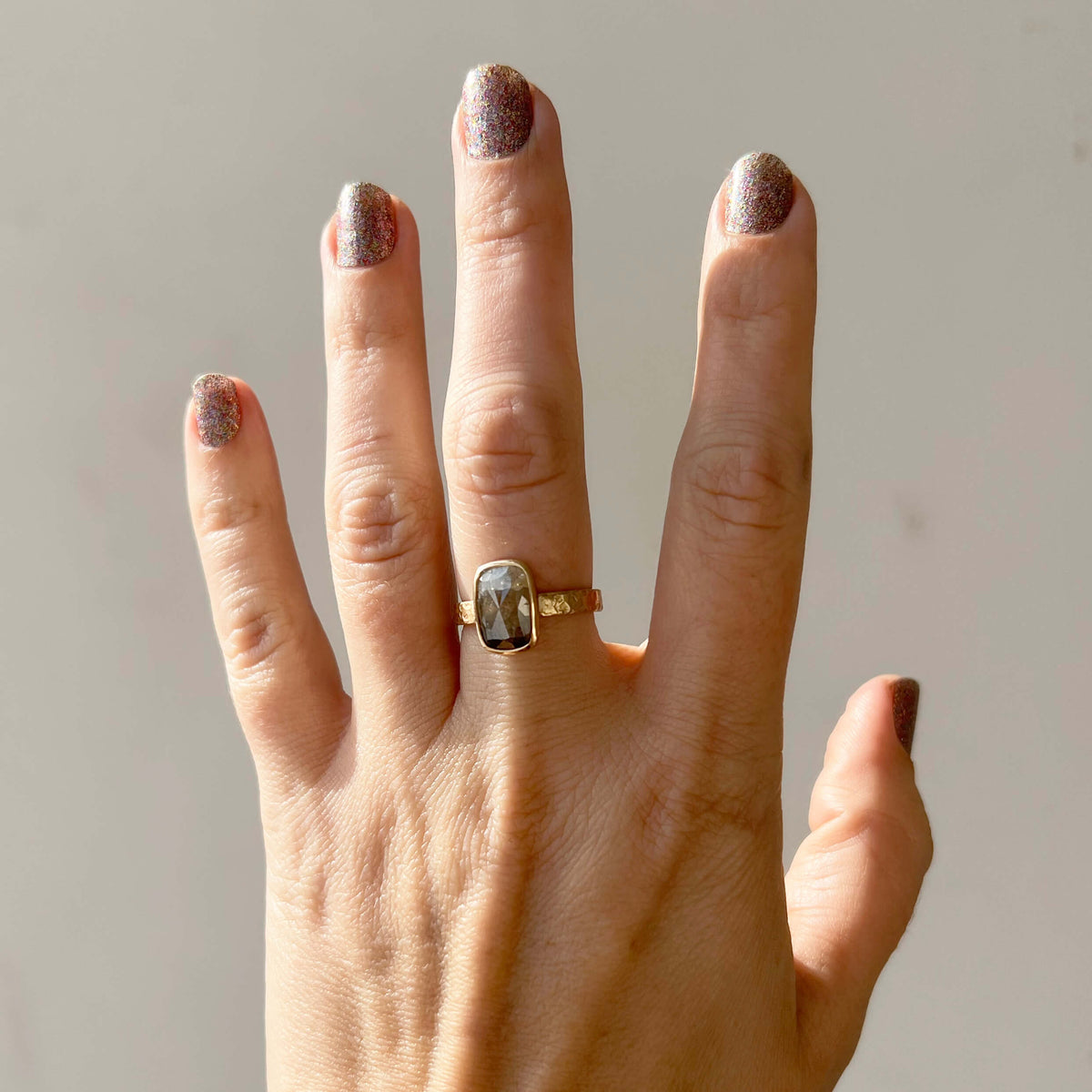 Ombré Brown Diamond Ring in Yellow Gold