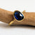 Deep Blue Organic Sapphire Ring in Hammered Gold