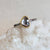 Rustic Triangular Rose Cut Gray Diamond Ring in Palladium and Yellow Gold