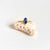 Blue Oval Rose Cut Sapphire Ring in Solid Yellow Gold