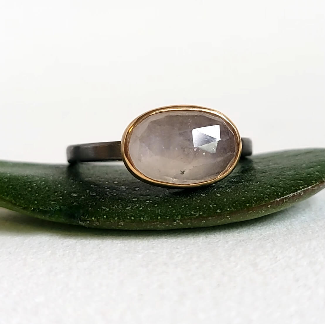 White Sapphire Ring in Palladium