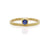 Offset Ceylon Blue Brilliant Cut Sapphire Ring in Yellow Gold