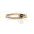 Offset Ceylon Blue Brilliant Cut Sapphire Ring in Yellow Gold