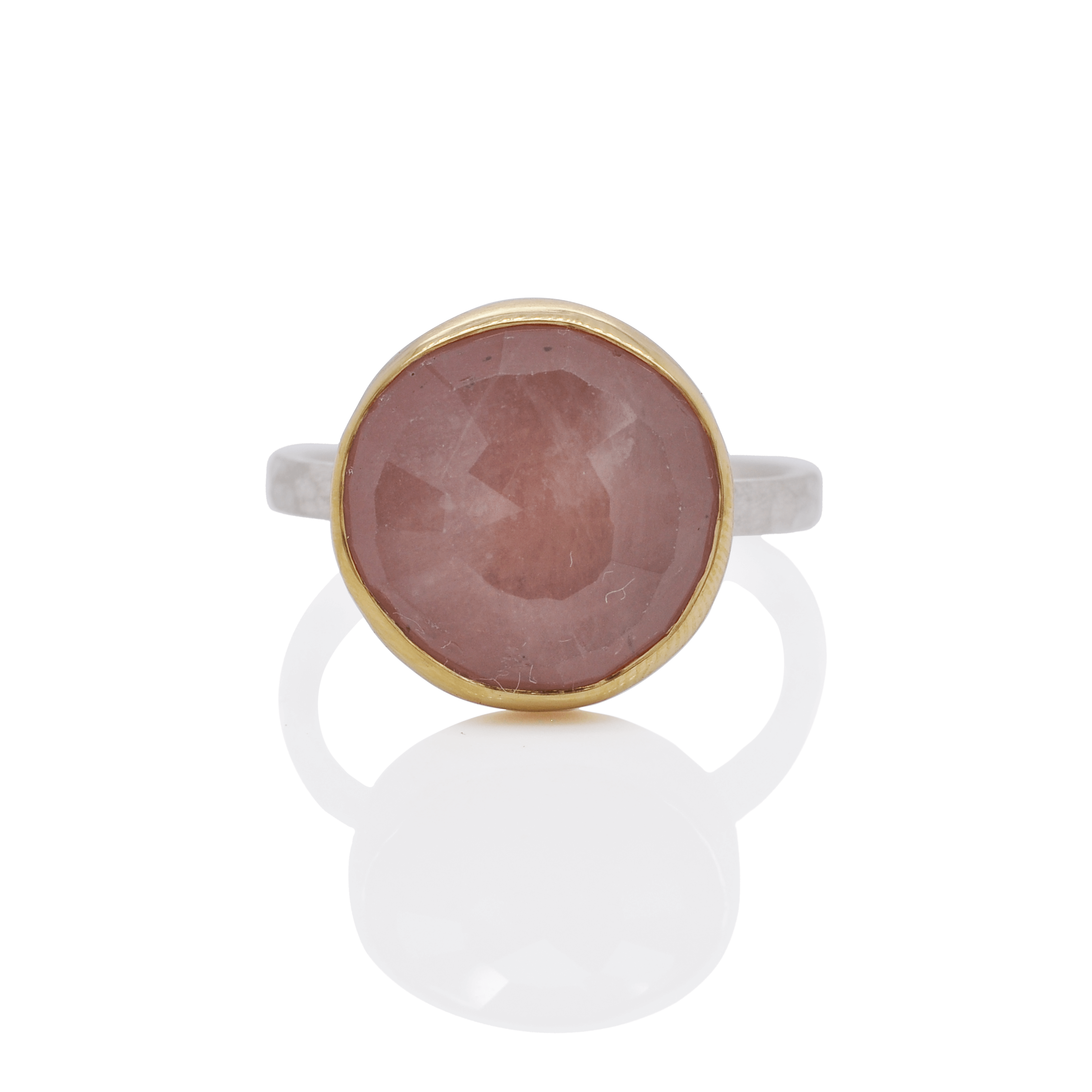 18k Rose Gold Yellow and Pink Sapphire Cocktail Ring