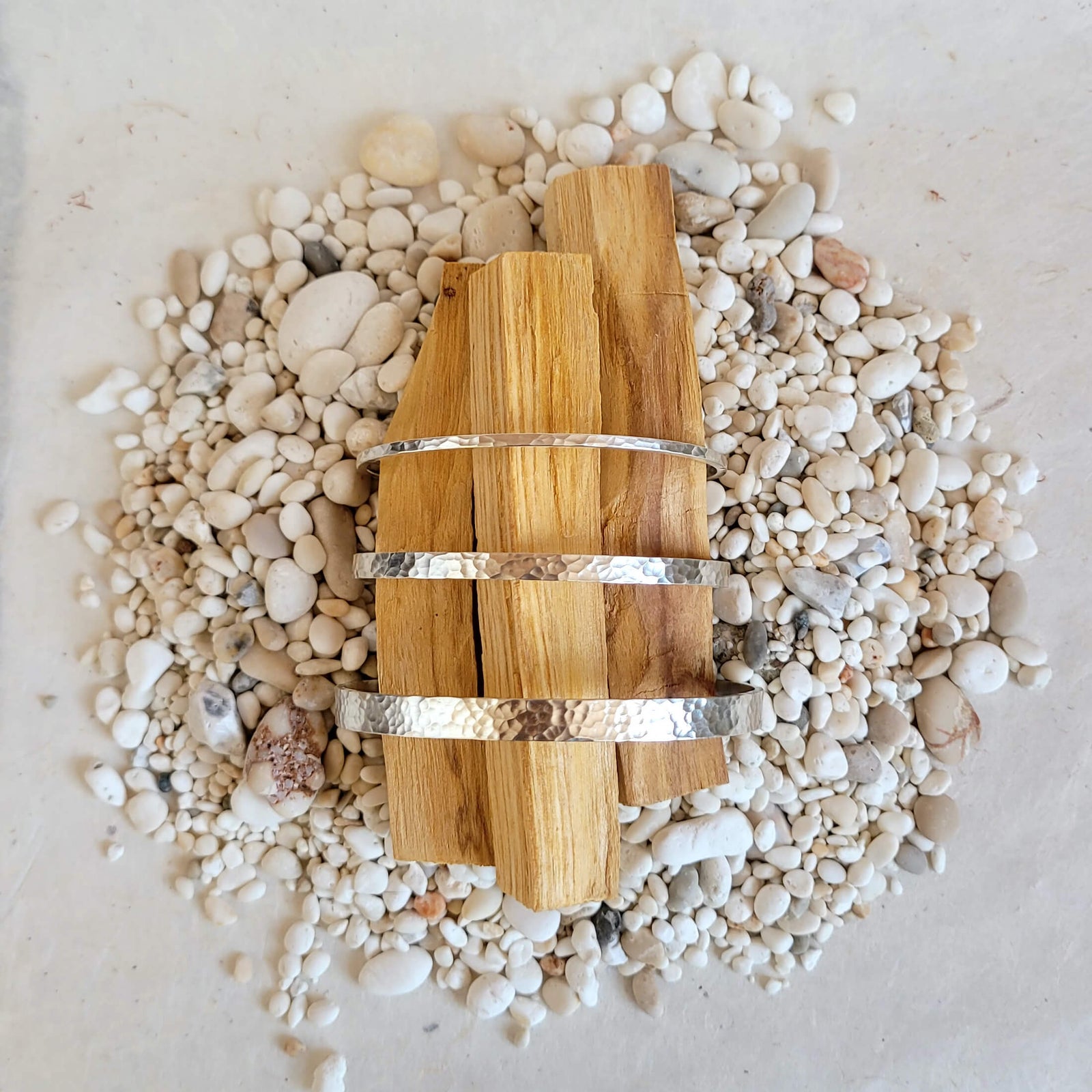 Cuff in Round Hammered Sterling Silver - Various Sizes