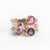 Triangular Steely Blue Rose Cut Sapphire Ring in Yellow Gold and Palladium