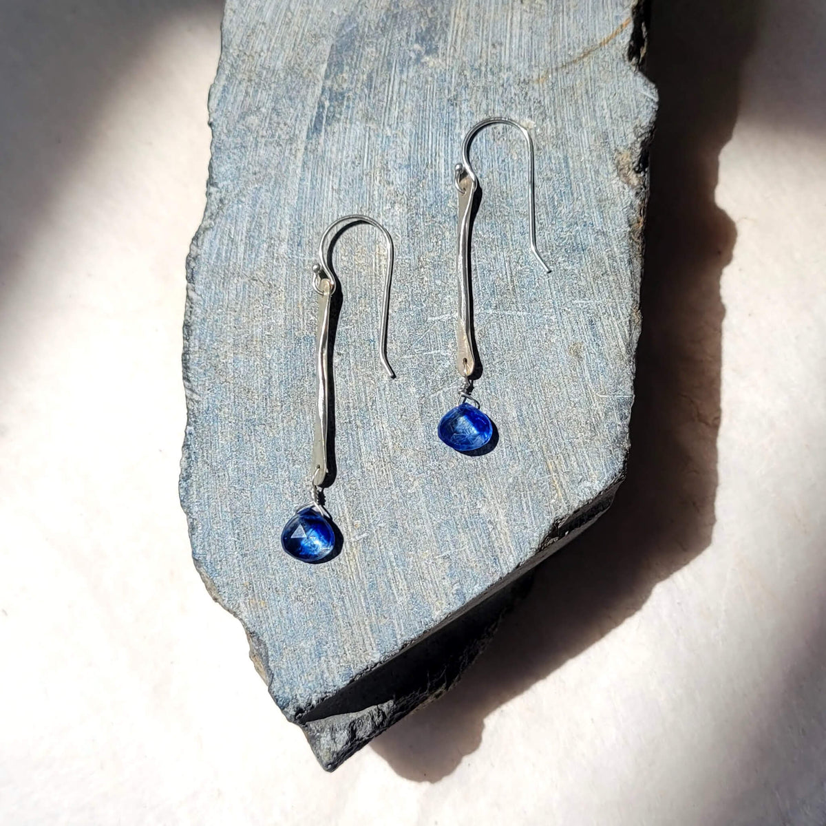 Twig Earrings with Kyanite Drops