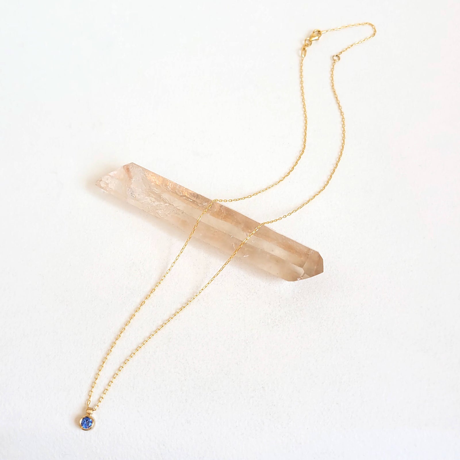 Blue Sapphire Necklace in Yellow Gold