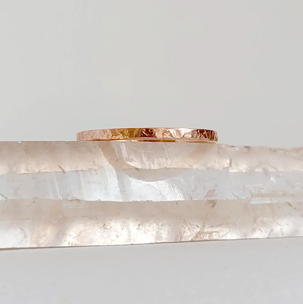 Raw Silk Rose Gold Stacking Band