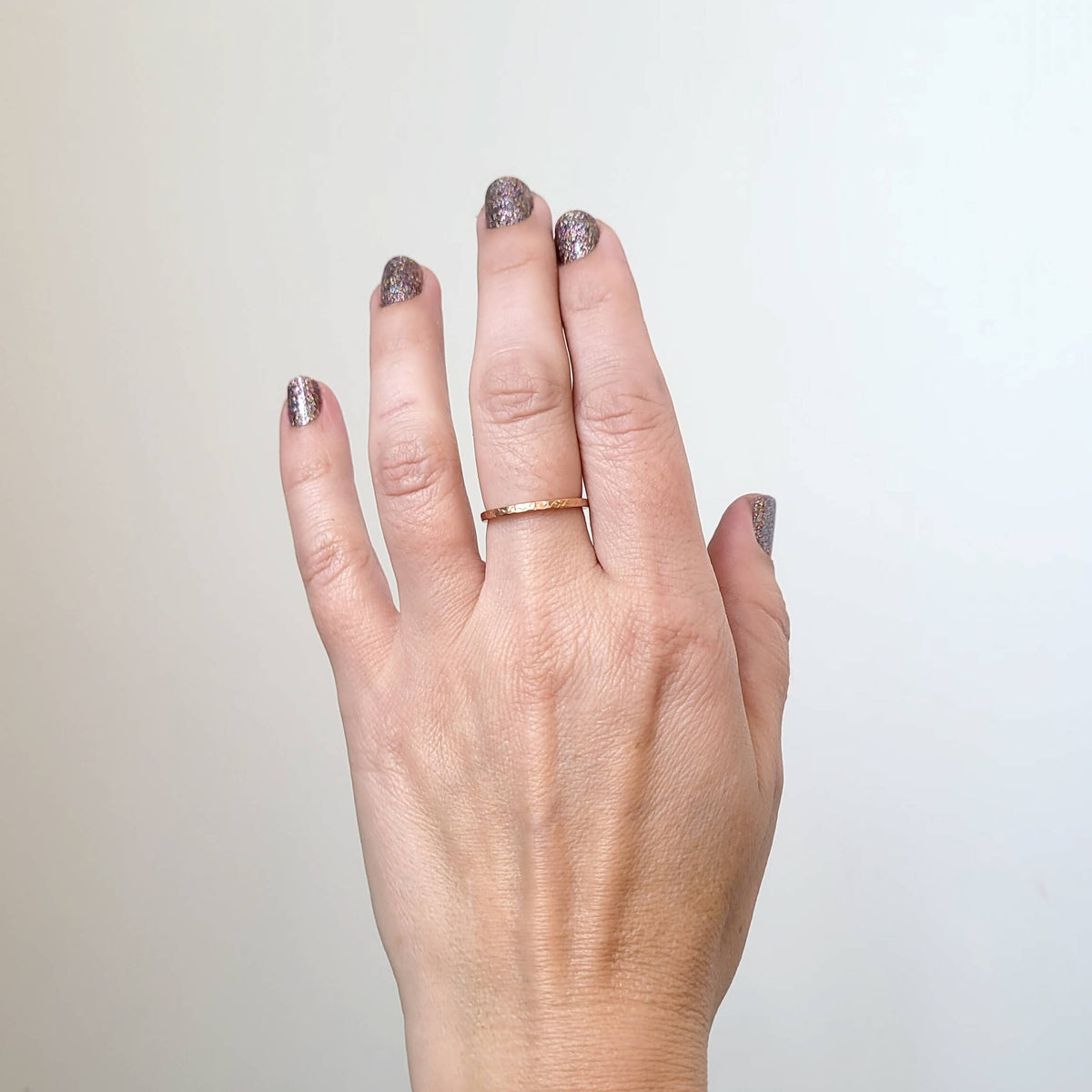 Raw Silk Rose Gold Stacking Band