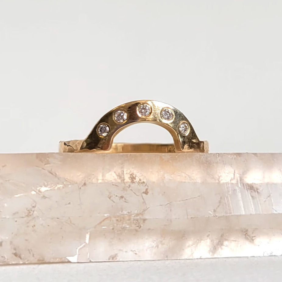 Diamond Contour Band in 14k Yellow Gold