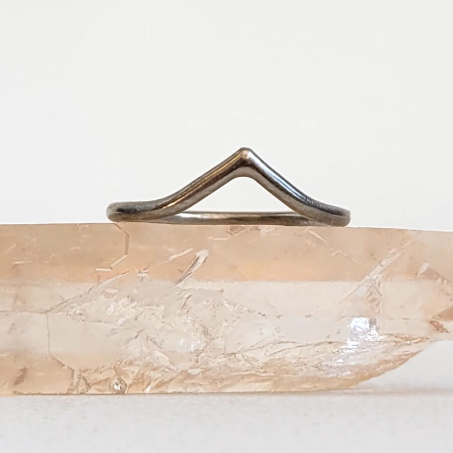 Chevron Contour Band in Palladium