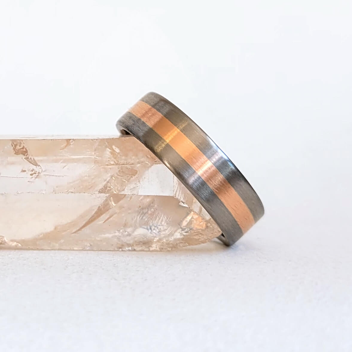 6mm Band in Palladium and 14k Rose Gold