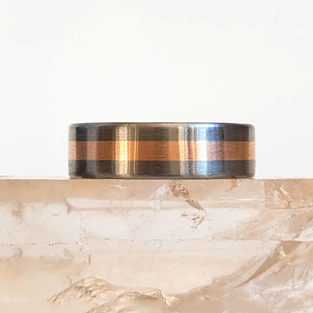 6mm Band in Palladium and 14k Rose Gold