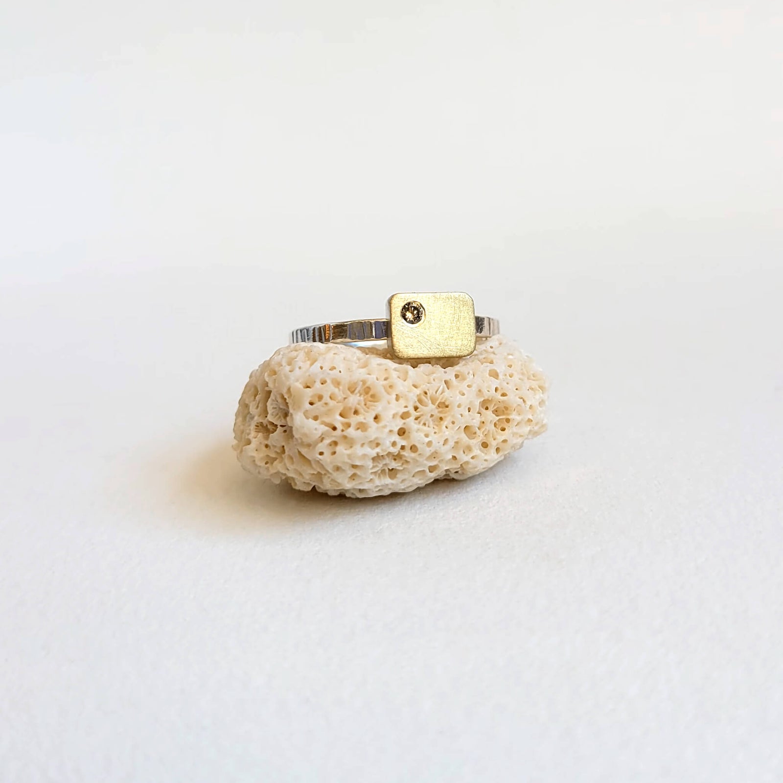 Cell Ring in Mixed Metals with Diamond Accent