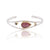 Hammered double cuff with rose cut pink sapphire and accent diamonds, all bezel set in yellow gold..