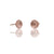 7.5mm Concave Round Studs in Linear Hammered Rose Gold