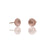 6mm Concave Round Studs in Linear Hammered Rose Gold